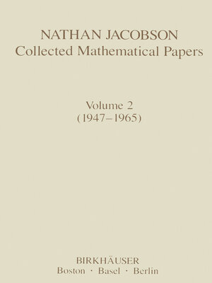cover image of Nathan Jacobson Collected Mathematical Papers